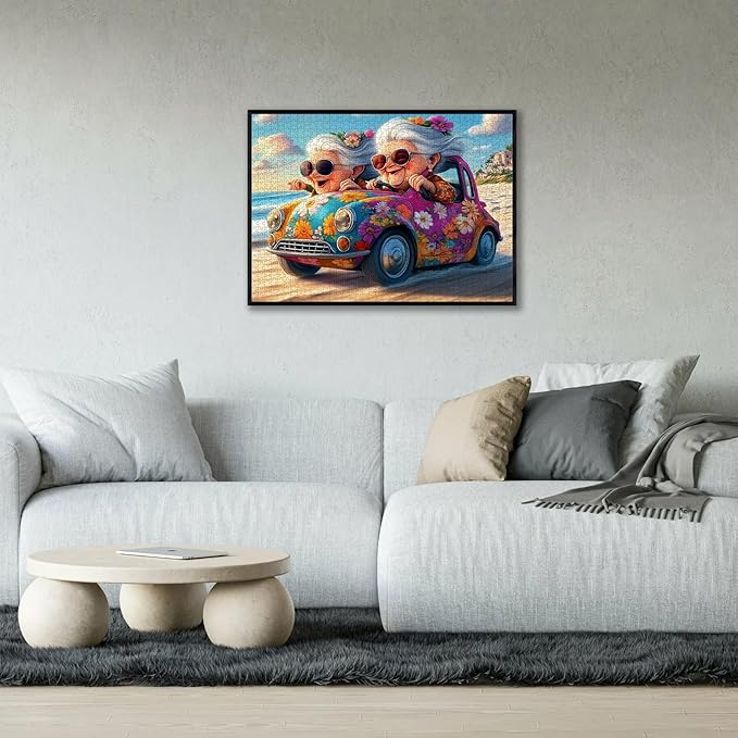 1000pcs Happy Grandma Paper Puzzle - Large Puzzle Toy Adult Game Gift - Family Interactive Game Puzzle DIY Home Decoration Brain Challenge Gift