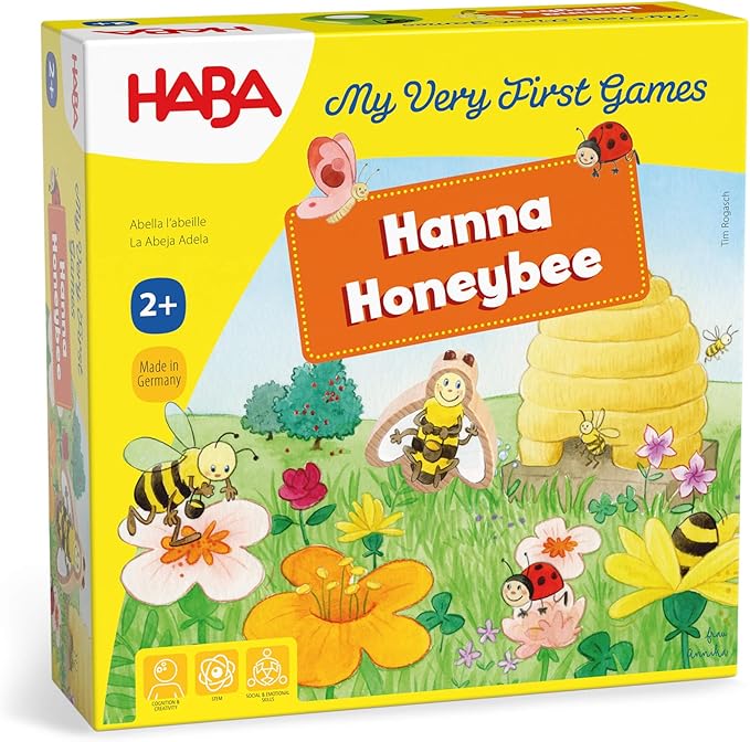 HABA My Very First Games Hanna Honeybee - 2 Cooperative Color Die Games Ages 2+ (Made in Germany)
