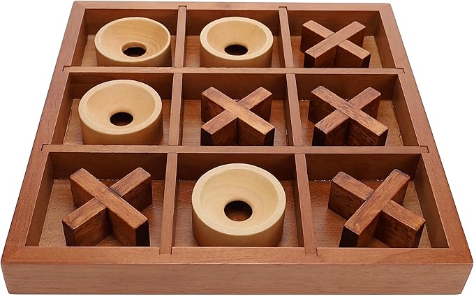 WE Games Tic-tac-Toe Wooden Board Game