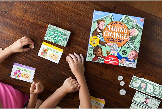 eeBoo: Making Change Game, Develops Math and Practical Money Skills, Educational Game That Allows for Skills to Form, Perfect for Ages 5 and up