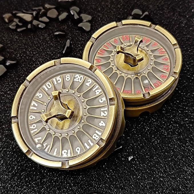 G20 Roulette Dice Spinner for DND Dice Set, 7-in-1 Dragon Metallic D&D Dice with Gift Case for Dungeons and Dragon Game, RPG Role Playing Table Game Gifts (Ancient Gold)