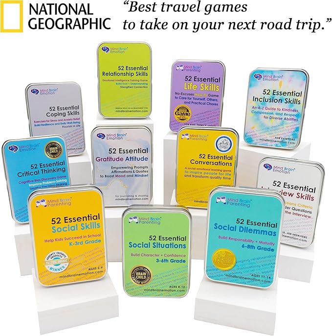 52 Essential Social Situations - Social Skills Activities for Kids (3-6th Grade) - Social Emotional Learning & Growth Mindset for Family, Classroom, Counseling - Conversation Card Games for Kids 8-12