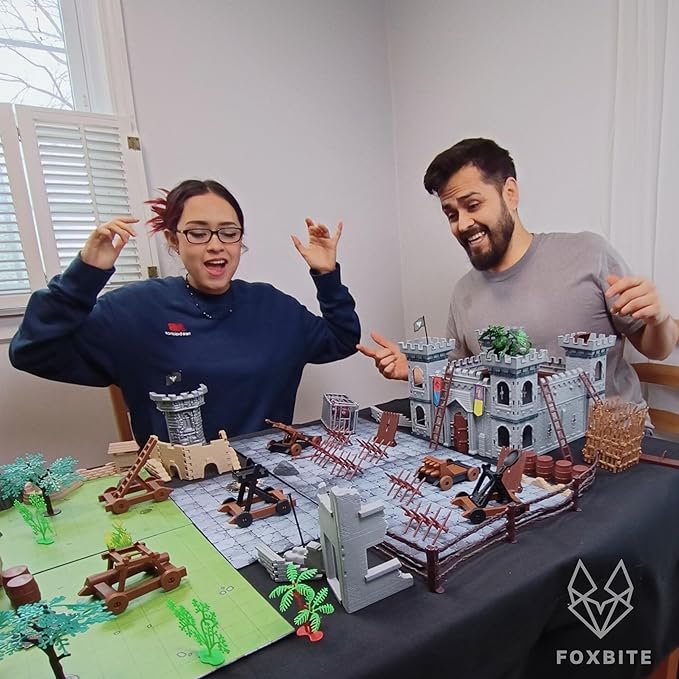 Dungeons & Dragons Castle Set | 240+ Pieces, Dragons, Double-Sided Battle Map | Modular DND Terrain, Miniatures Set for Dungeon Masters Pathfinder DND 5e Medieval