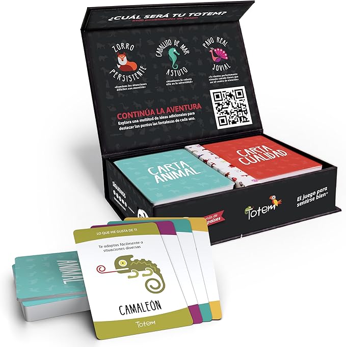 Totem El Juego de Sentirse Bien – Juego de Cartas de Terapia y Team Building para Niños, Adultos y Familias, Ideal para Consejería, Mindfulness y Autoestima (Original Edition-Spanish Box)