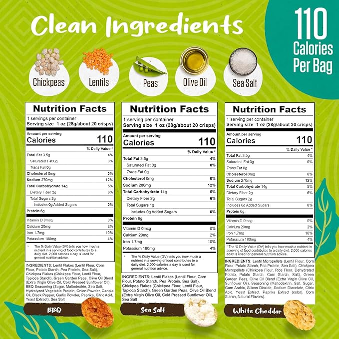 PeaKaPop Veggie Chips – Plant-Based, Healthy Veggie Crisps with Pea, Lentil & Chickpea Protein – Vegan, Gluten-Free, Popped Chips – Snack Size for Kids & Adults – 1 oz Bags (15-Pack) – Variety Pack