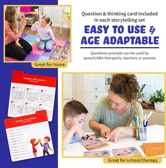 Sequence for Kids Cards, Speech Therapy Materials, Homeschool SEL, Autism, Tell A Story Picture Cards, Social Skills, Picture Cards, ESL, ELL