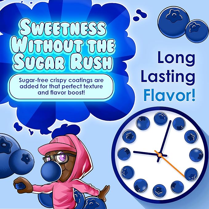 Bubblegum Kids Sugar Free Gum - For Kids and Adults - Vegan Friendly - Retro, Parent Approved Bubble Gum with Burst of Sweet Flavor - Variety Pack (8 Pack of Fruit Flavors)