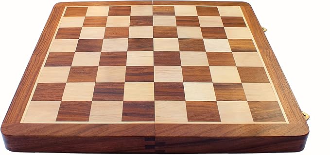 StonKraft Wooden Chess Board Without Pieces for Professional Chess Players - Appropriate Wooden & Brass Chess Pieces Chessmen Available Separately by Brand (14" x 14" - Acacia Wood)