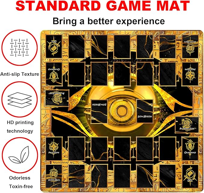 Card Rubber Mat - 2 Player, Square playmat for Gamer 60x60cm/23.6x23.6inch