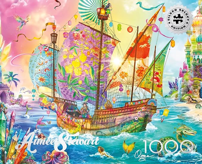 Buffalo Games - Silver Select - Aimee Stewart - Crystal Dreamship Harbor - 1000 Piece Jigsaw Puzzle for Adults - Challenging Puzzle Perfect for Game Nights