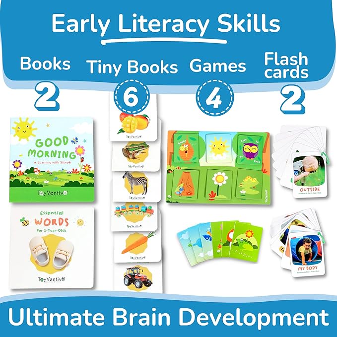 Toddler Learning Activities & Games,Board Books,Flash Cards,and Toys for Infant, 1,2 Year Old Boy & Birthday Gifts for Boys & Toddlers Aged 6,8,12,15,18+,24 Month Old and 1+,1-2,1-3 yr olds