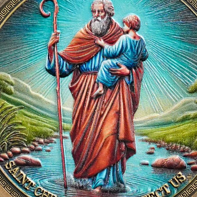 Saint Shepherd and Holy Child Religious Coin Inspirational Bible Verse Medallion Faith-Based Gifts for Spiritual Encouragement for Men & Women