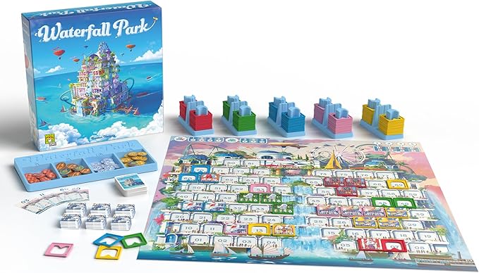 Waterfall Park Board Game - Build The Ultimate Amusement Park! Strategy Game, Fun Family Game for Kids and Adults, Ages 10+, 3-5 Players, 45 Minute Playtime, Made by Repos Production