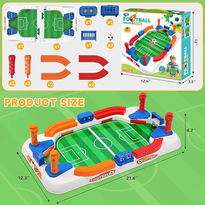 Mini Foosball Table Game for Kids Soccer Game Set Gifts Boys Toy Football Games Board for Indoor Sports Game Room Pinball Interactive Birthday Gift Toys for 3 4 5 6 7 8-12 Year Old Family Gatherings