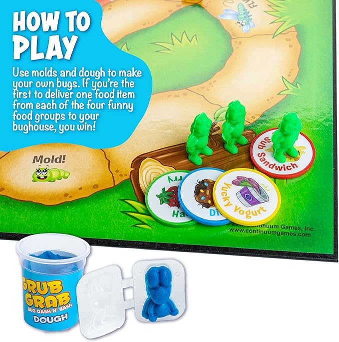 Grub Grab Board Games for Kids 4-6 Interactive Game Ant Bugs Boardgame for Children and Family Night 2-6 Players Ages 4+
