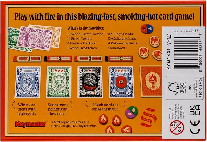 Keymaster Games Fuego – Trick-Taking Card Game for 2-4 Players - Simple, Quick, Fun, Strategic, Travel-Friendly - Perfect for Game Night, Date Night & Travel