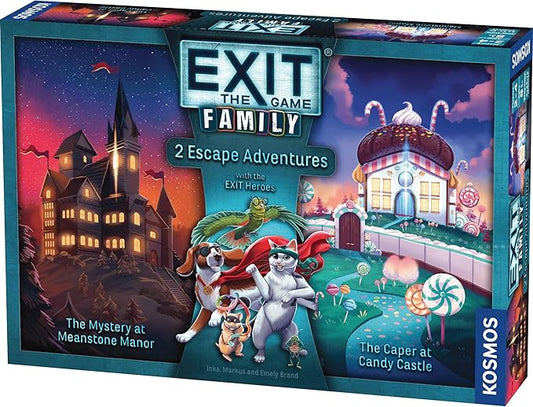 EXIT: The Game - Family - 2 Escape Adventures, at-Home Escape Room, Co-Operative Game, Family Activity, Brainteasers, 2-4 Players