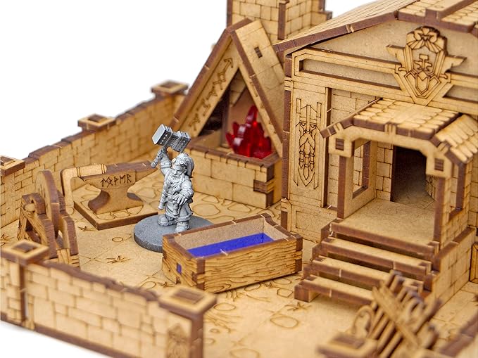 TowerRex Dwarven Forge D&D Terrain, Tabletop Buildings, Modular Battle Mat Grid, DND Accessories, Props for Dungeons & Dragons, Pathfinder, Warhammer, Wargaming Scenery for 25mm 32mm 28mm Miniatures