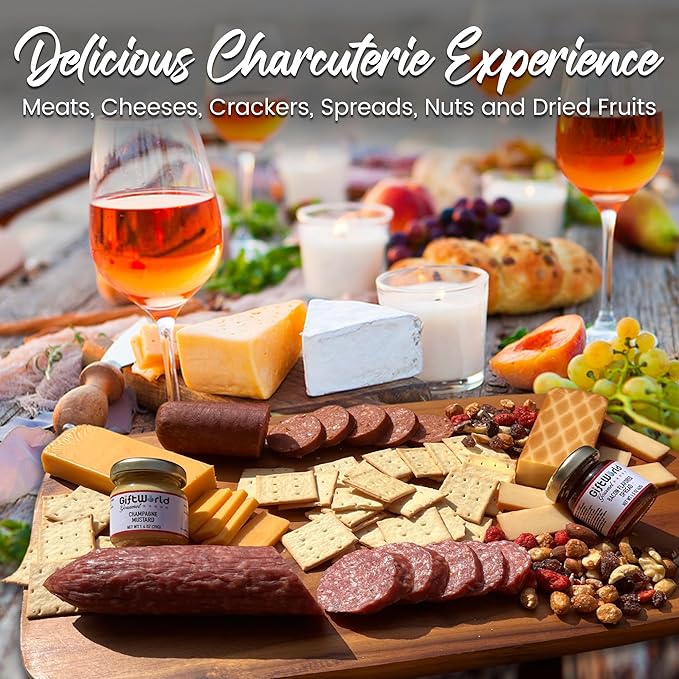 GiftWorld Beef Summer Sausage Charcuterie Cheese Gifts Basket, Charcuterie Food Items, Meat and Cheese Gift Baskets, Food Gifts for Men and Women, Meat Sampler For Men, Business, Fathers Day