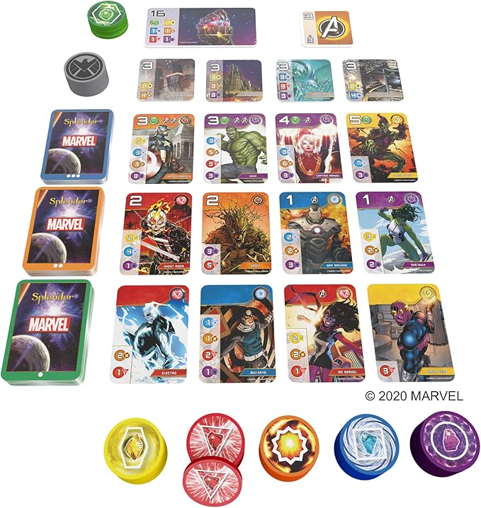 Marvel Splendor Board Game - Strategy Game for Kids and Adults, Fun Family Game Night Entertainment, Ages 10+, 2-4 Players, 30-Minute Playtime, Made by Space Cowboys