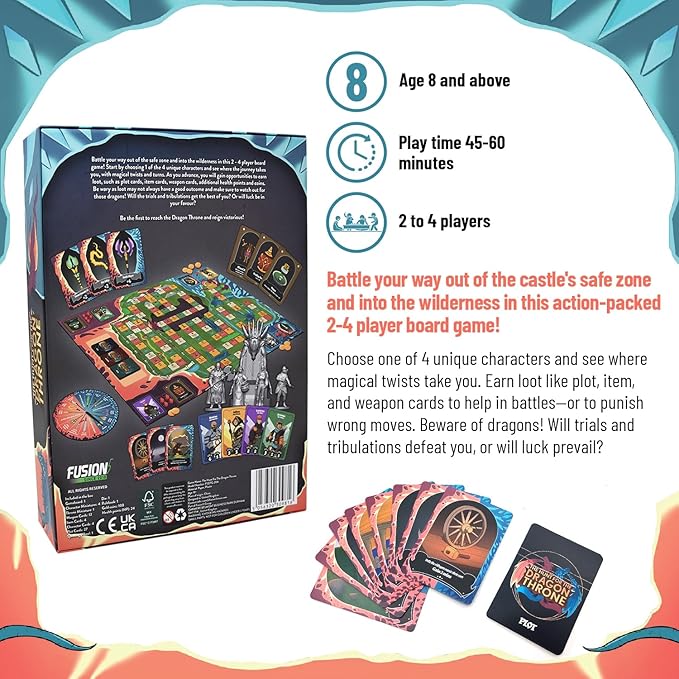 The Hunt for The Dragon Throne - Board Game for Kids Ages 8+, 2 to 4 Players - 45-60 Minutes Playing Time - Interactive Games for Boys and Girls - Fun Board Games for Family Nights & Game Events