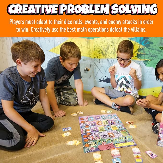 Outnumbered: Improbable Heroes - Mensa Award Winning Superhero Math Board Game | Fun & Educational STEM Game for Kids, Adults, and Families | Learn Multiplication & Division