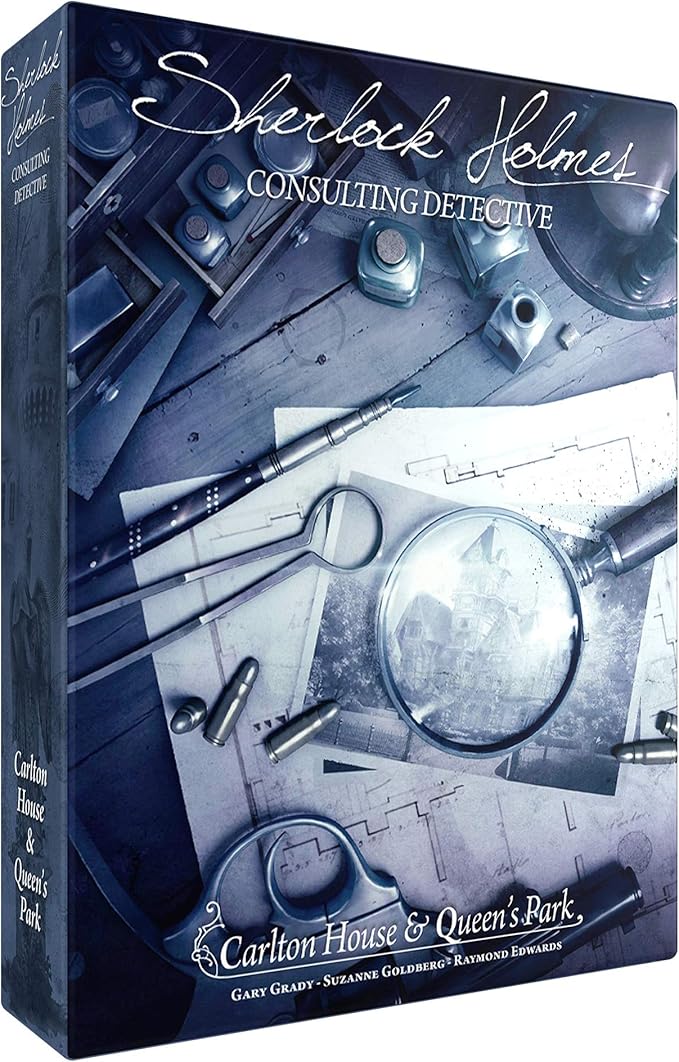 Sherlock Holmes Consulting Detective - Carlton House & Queen's Park Board Game - Captivating Mystery Game for Kids & Adults, Ages 14+, 1-8 Players, 90 Min Playtime, Made by Space Cowboys