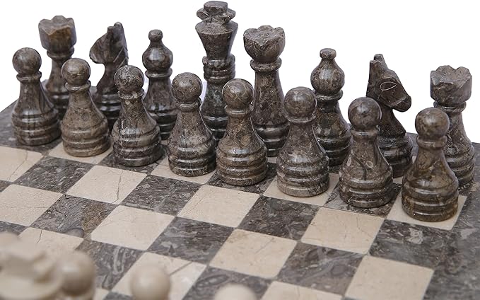 Handmade Marble Chess Set - Oceanic & Virona (12 x 12 Inches) - Chess Sets for Adults - Premium Quality Chess Boards - Fancy Chess Boards