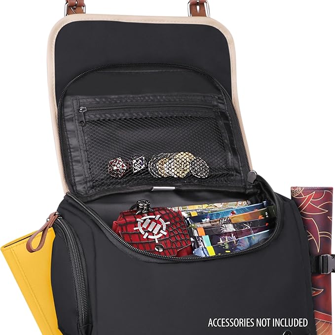 ENHANCE Designer Edition TCG Backpack - MTG Deck Bag Card Binder Space, TCG Deck Box Storage, MTG Playmat Holder - Card Storage Compatible with Magic the Gathering, Pokemon, Lorcana (Canvas Black)