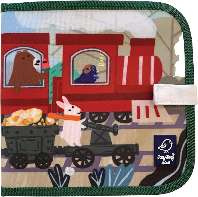 Jaq Jaq Bird Erasable Doodle Pad for Kids,Reusable Mess-Free Coloring and Toddlers Learning Toys-Chalkboard and Drawing Books-Includes 4 ButterSitx Chalks-Train