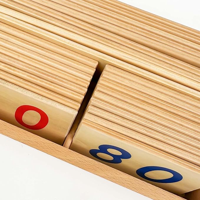 Hidoggy Montessori Small Number Cards with Box (1-9000), Wooden Math Number Counting Manipulative Toys, Basic Math Games Preschool Learning Educational Materials for Toddler Kids 3 4 5 Years