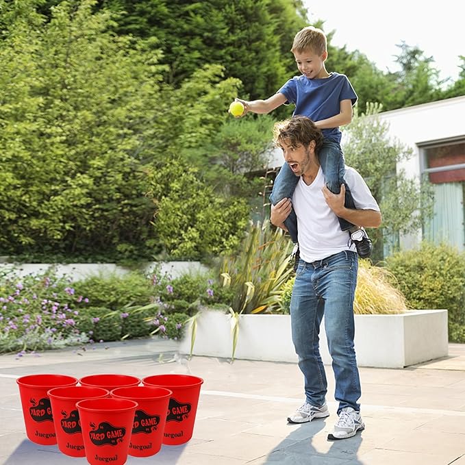 Juegoal Outdoor Yard Games Set with Buckets and Balls, Toss Game Throwing Game for Beach, Camping, Lawn and Backyard