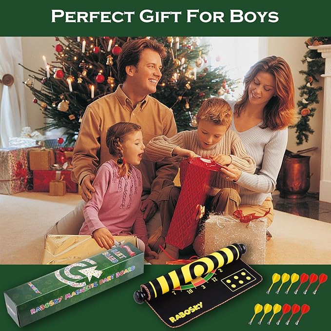 Magnetic Dart Board for Kids, Fun Toys Gifts for Boys 8 9 10 11 12 13 14 Years Old Teen Birthday Valentine Eater Christmas Stocking Stuffers Indoor Room Games, Magnet Dartboard Sets Double Sided