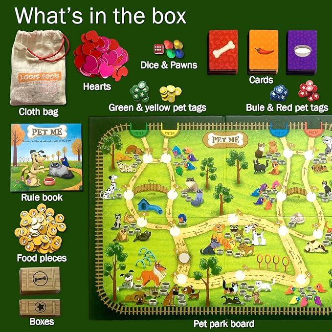 Pet Me Multiplication and Division Game - Fun Math Board Game for 5 - 9 Year Olds, Easy Start STEM Toy, Perfect Educational Gift for Kids (Girls & Boys), Homeschoolers, Grade 1 and Up