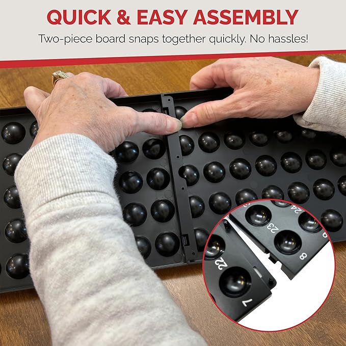 MR CHIPS 11" Tall Bingo Set with Steel Cage Professional Game Everlasting 7/8” Balls, 18 Cards and 300 Chips - Lucky Red Color