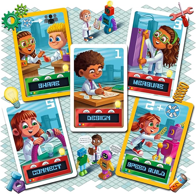 New Jumping High Fives Robot Builders Board Game - Exciting Robot Building Competition for Kids Ages 5 and Up - Children Learn New Skills While Racing to Collect Matching Tools and Parts