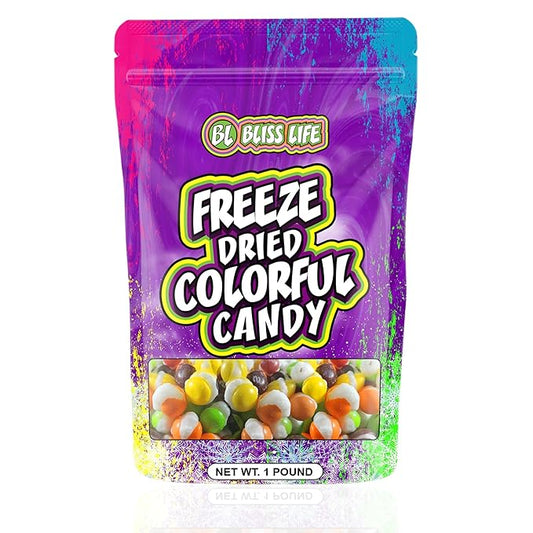 Bliss Life Freeze Dried Colorful Candy, Sour Crunchy Sweet, For Parties, Classroom, Office, Goodie Bags, Snack for Kids, (16oz/1lb)