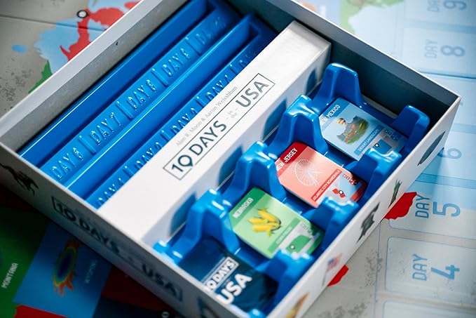 10 Days in The USA | Family Road Trip Board Game for All Ages | Designed by Alan Moon - Designer of Ticket to Ride | 2-4 Players | 30 Min | Ages 8 and Up