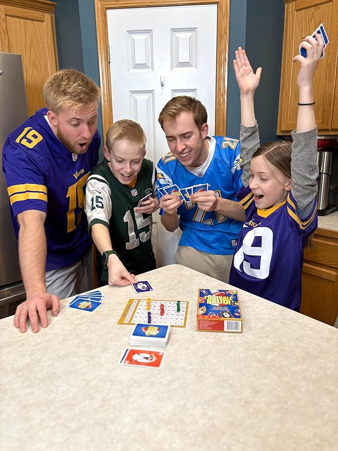 New Fast-paced Football Card Game for Families, Games Nights, Tailgates & Even Half-time | Enjoyed by Kids, Teens and Adults | 2-6 Players, Ages 7+, 5 min to Teach, 15 min to Play