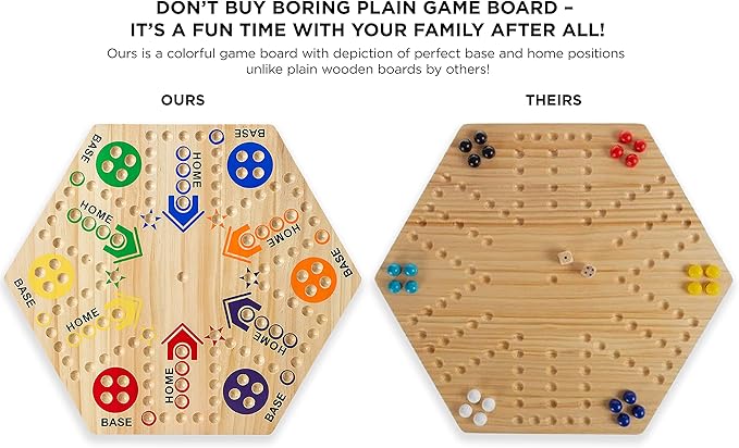 Flybold Wooden Game Set - 6 x 10 x 6 Inches - Family-Friendly Game for Kids and Adults - Board Games for Adults for Indoor/Outdoor Fun, BBQs, Parties, and Picnics