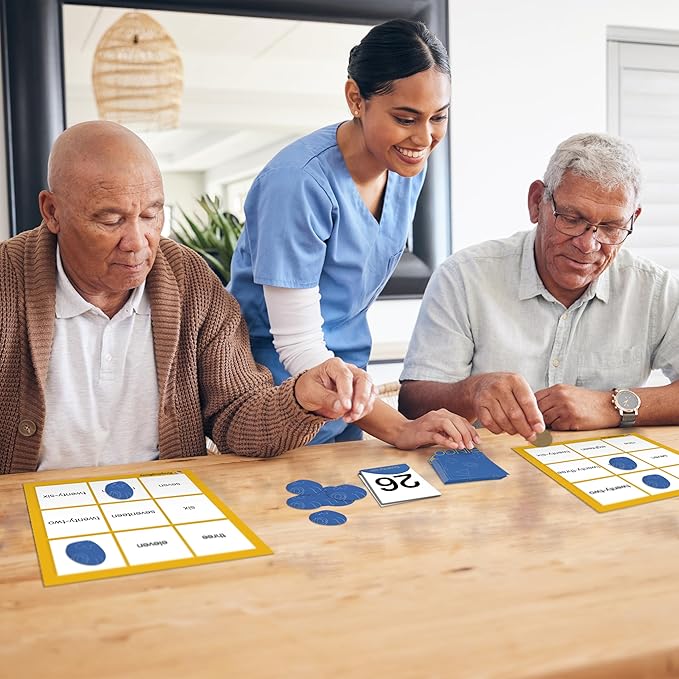 Keeping Busy Bingo Dementia Activities for Seniors | Games for Seniors with Dementia Products for Elderly | Alzheimers Products for Elderly Alzheimers Activities Bingo Games Cards, Chips & 6 Board Set