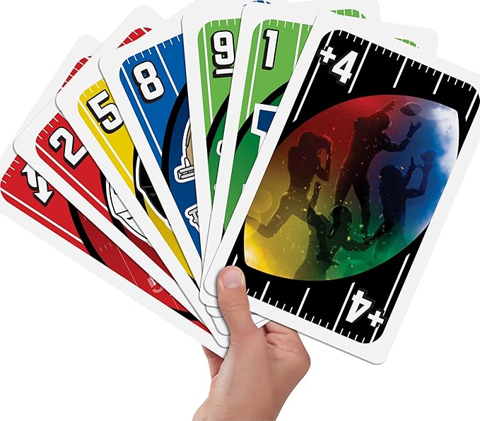 Mattel Games Giant UNO NFL Game for Kids, Adults & Family with Oversized Card, Collectible Deck for Fans