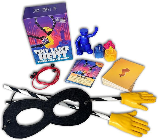 Tiny Laser Heist - A Hilariously Awkward 3D Heist Game, Double Cross Expansion Pack, 3+ Players, Every Round is a Mini Escape Room