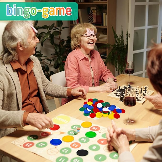 Coopay 600 Pieces 1.5 Inch Plastic Bingo Chips Learning Counters Disks, 6 Colors Counting Discs Markers for Math Practice and Poker Chips, Card Game Tokens, Teaching Rewards, 38 mm