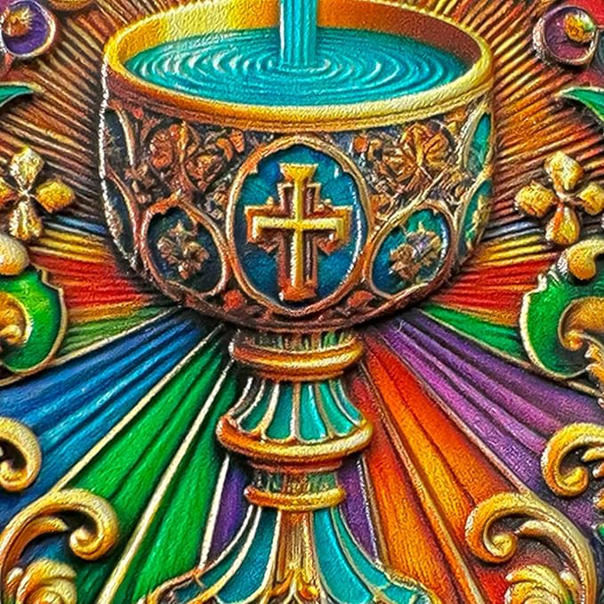 Colorful Bible Cup Religious Coin Inspirational Bible Verse Medallion Faith-Based Gifts for Spiritual Encouragement for Men & Women