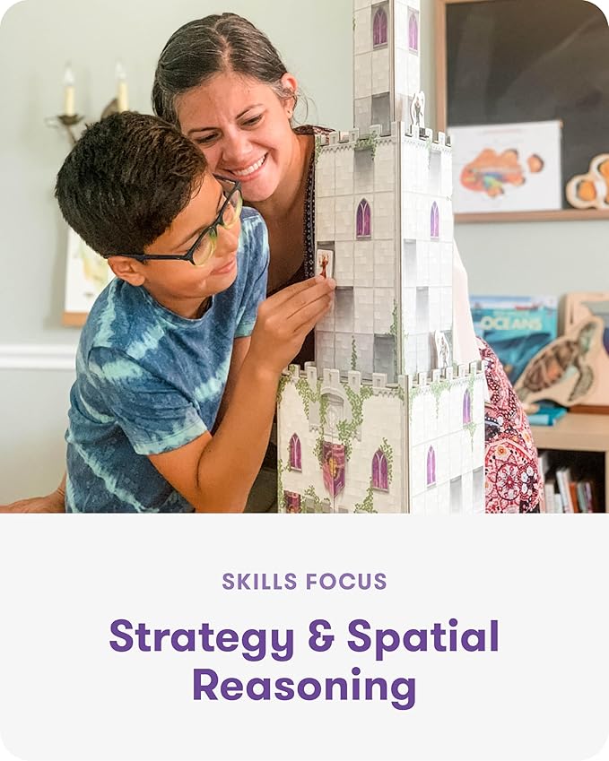 SimplyFun The Climbing Knights - Exciting Castle Climbing Strategy Board Game - Fine Motor Skills - Educational Fun with Magnetic Knights, Guard Pawns, & Premium Components - 2-4 Players, Ages 8 & Up