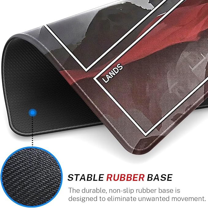 MTG Playmat- Stitched Edges Forest TCG Playmat-Non-Slip Landscape Play Mat Smooth Surface Rubber Base Board Game Mousepad 24x14 inches for Trading Card Game Playing with Storage Bags