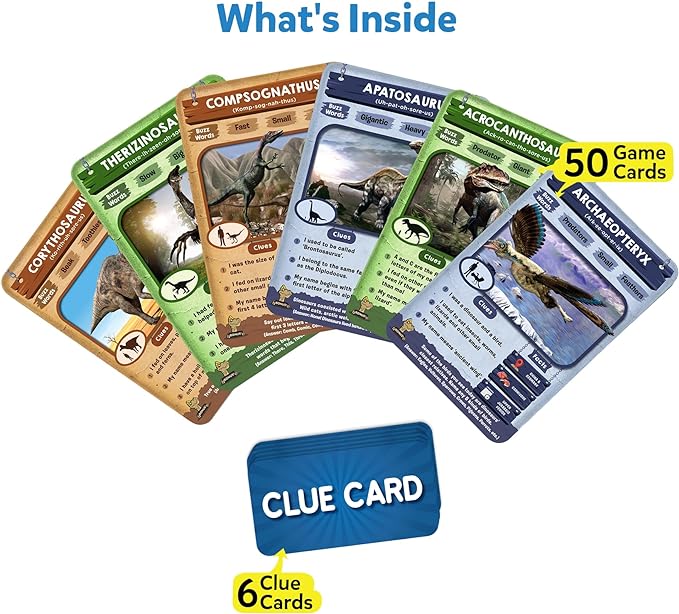 Skillmatics Guess in 10 Dinosaurs, Perfect for Boys, Girls, Kids, and Families Who Love Card Games, Toys, Travel Games, Gifts for Ages 8, 9, 10 & Up