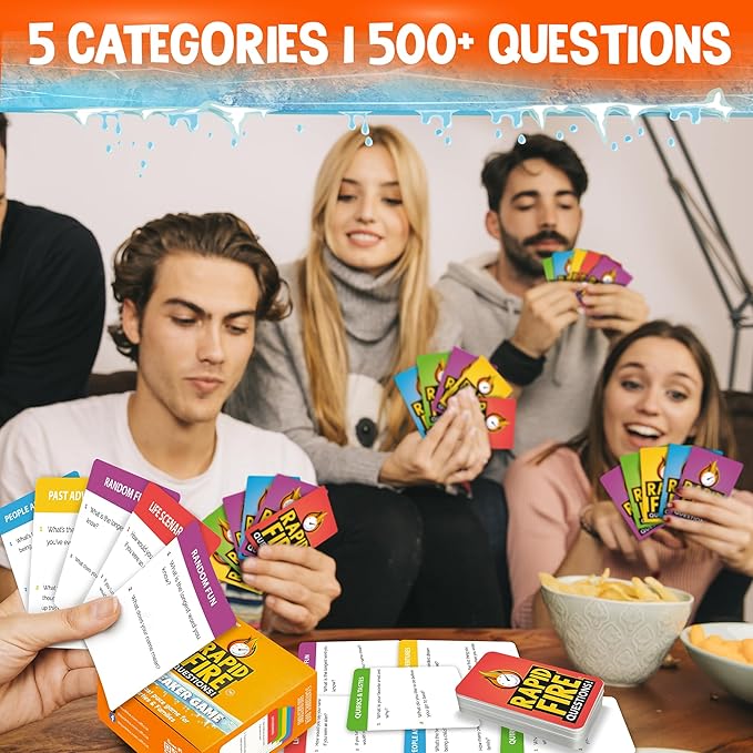 QUOKKA Icebreaker Cards with 500+ Questions - Adults Kids Family Conversation Cards Game - Break The Ice Family Game for Kids 8-12 - Perfect for Family or Adults Game Night I Premium Version