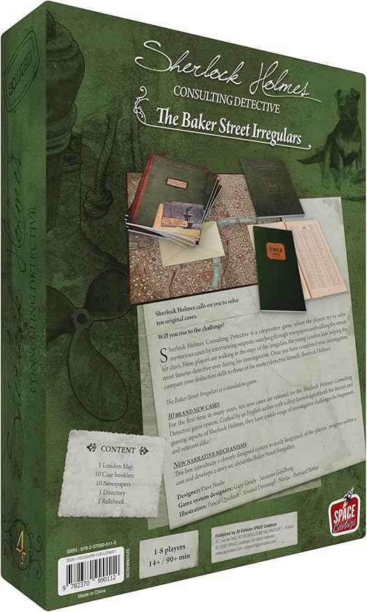 Sherlock Holmes Consulting Detective - The Baker Street Irregulars Board Game - Captivating Mystery Game for Kids & Adults, Ages 14+, 1-8 Players, 90 Min Playtime, Made by Space Cowboys